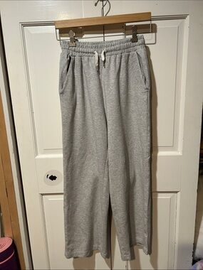 Light Grey Wide-Leg Drawstring Sweatpants